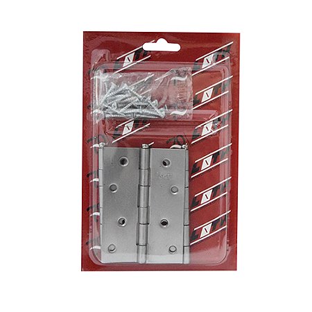 Dobradiça REAL 13542 4" Aço Polida – Blister com 3 Peças