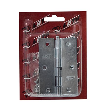 Dobradiça REAL 43536 3.1/2" Aço Zincada – Blister com 3 Peças