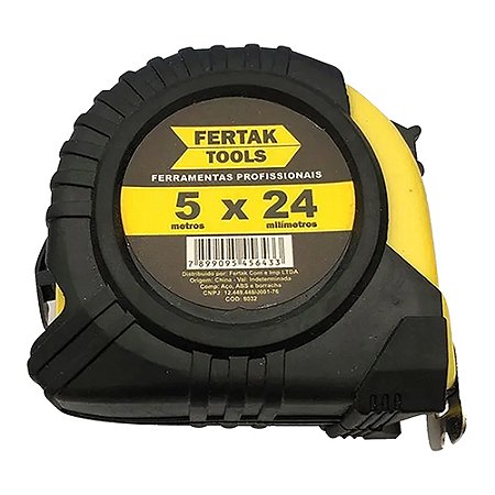 Trena 5 Metros Emborrachada 24mm Amarela FERTAK