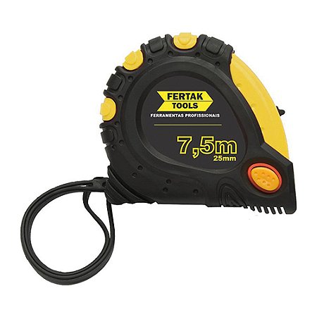 Trena 7,5 Metros Emborrachada 25mm Amarela FERTAK