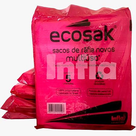 Saco para Entulho Vermelho ECOSAK – Pacote com 5 Unidades