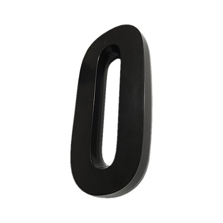 Número 3D PVC "0" Preto 13cm DEPLASTI