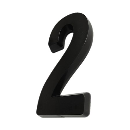 Número 3D PVC "2" Preto 13cm DEPLASTI