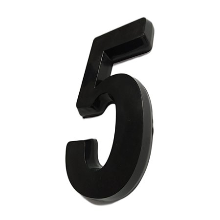 Número 3D PVC "5" Preto 13cm DEPLASTI