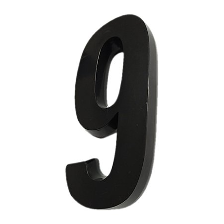 Número 3D PVC "9" Preto 13cm DEPLASTI