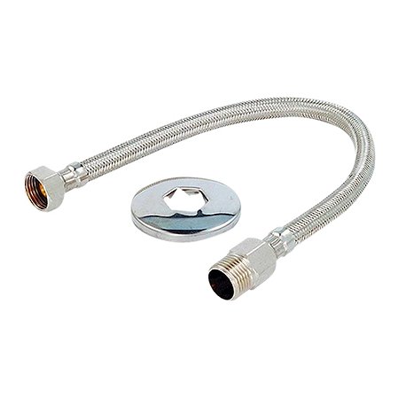 Engate Cromado Flexível FERTAK 40 cm Malha Inox