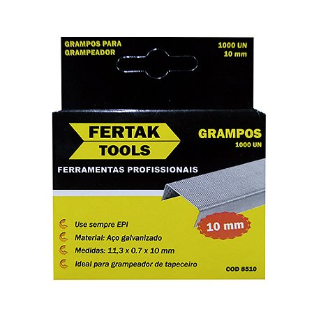 Grampo para Grampeador Fertak 10 mm – C/1000 (10 Caixas)