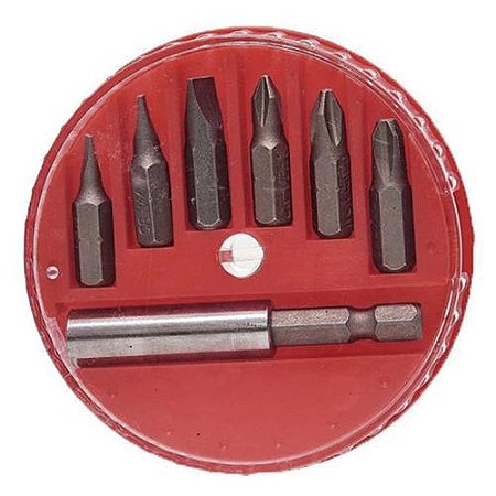 Jogo de Ponteiras FERTAK 7 Peças (Fenda/Phillips + Adaptador)