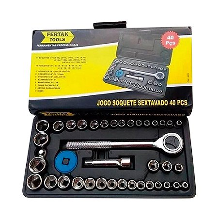 Jogo de Soquetes com Catraca 40 Peças FERTAK
