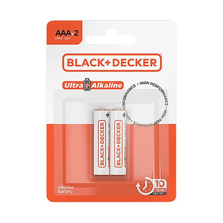 Pilha Alcalina B&D Palito AAA – Cartela com 2 Unidades