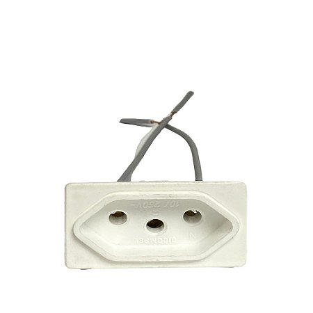 Tomada para Painel c/ Borne 10A 250V Branca DICOMPEL DC-300/58