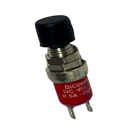 Chave Pushbutton Vermelha 8mm DICOMPEL DC-908/40