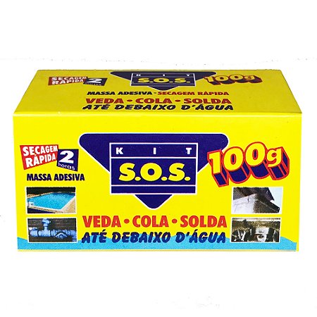 Adesivo Epóxi Massa Kit SOS Secagem Rapida Subaquática 100g 4627 6 Unidades
