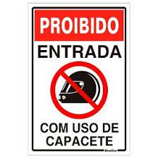 Placa Sinalizacao “PROIB.USO CAPACETE “ Fluorescente PVC 20x30cm 250SP
