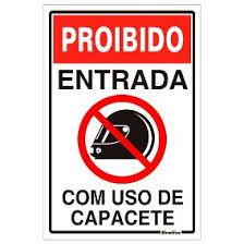 Placa Sinalizacao “PROIB.USO CAPACETE “ Fluorescente PVC 20x30