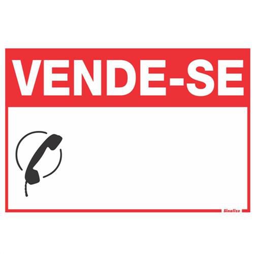 Placa Sinalizacao “VENDE-SE“ Fluorescente PVC 20x30