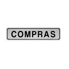 Placa Sinalizacao Aluminio “COMPRAS“ 5x25cm 100CJ