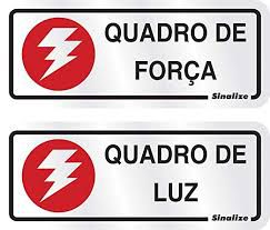 Placa Sinalizacao Aluminio "QUADRO FORCA\LUZ" 2Pecas 6x15cm 120AL