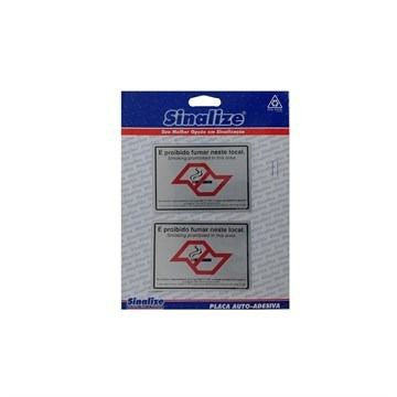 Placa Sinalização “PROIBIDO FUMAR NESTE LOCAL“ Alumínio 7X10cm 2Pçs 100DJ