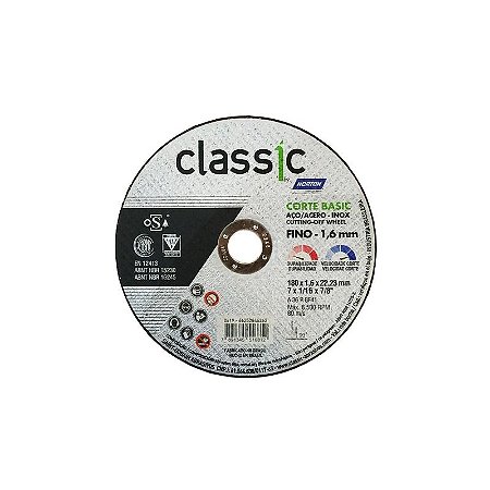 Disco P/ Inox NORTON Classic Basic 7"x1,6x7/8" 66252846362