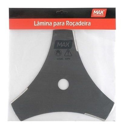 Lamina Roçadeira 3 Pontas MAX 25cm Furo 1 pol