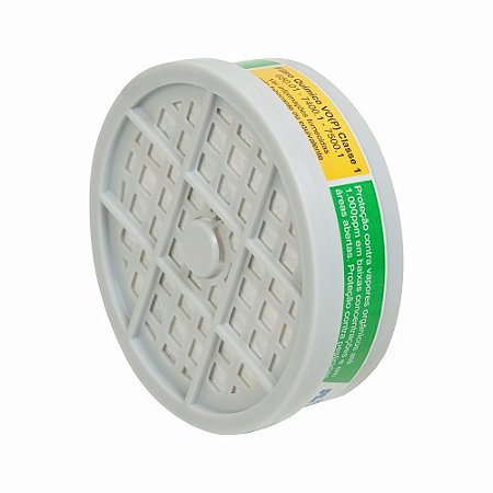 Filtro Químico VO(P) Vapores Orgânicos Pesticidas p/ Respirador Facial PLASTCOR 70031097 4pç