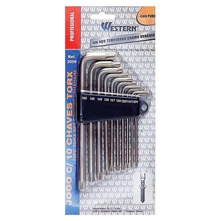 Chaves Torx Jogo Longa T9 A T50 10 Pçs Western 2059