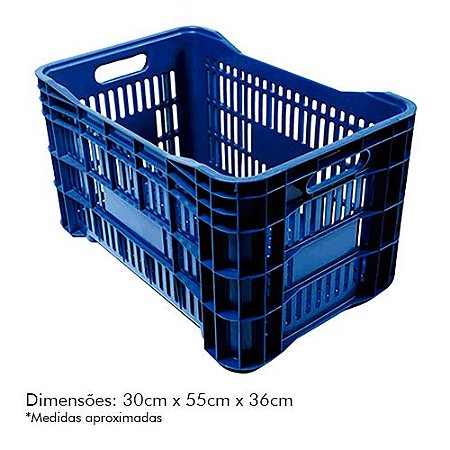 Caixa Plástica p/ Mercado 52lt Azul PLASTAND