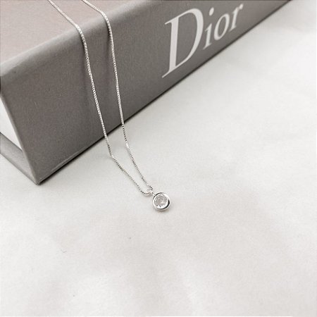 Colar mini zircônia redonda 40cm