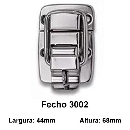 Fecho de 44 x 68mm com suporte para cadeado modelo 3002