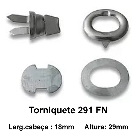 Torniquete 17mm modelo 291 Niquelado