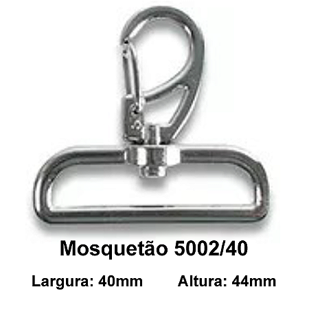 Mosquetão anzol pequeno com quadro de 40mm modelo 5002-40 Niquelado