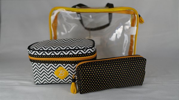 Kit Necessaire Amarela feminina