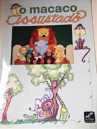 Livro o Macaco Assustado com 6 Fantoches