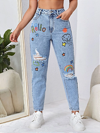 Calça Jeans KAWAII - MobWay Store - Moda Alternativa, Kawaii e Gótica.