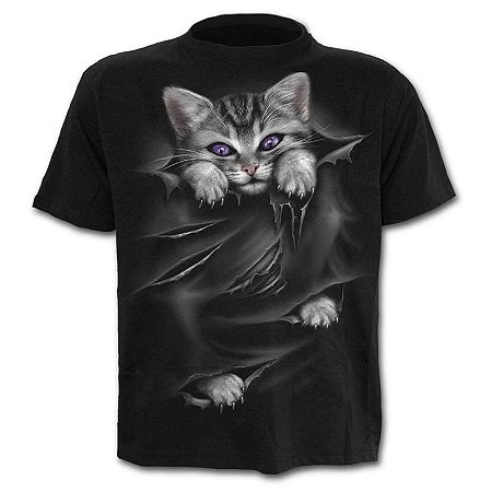 Camiseta RIPPED CAT - Duas Estampas