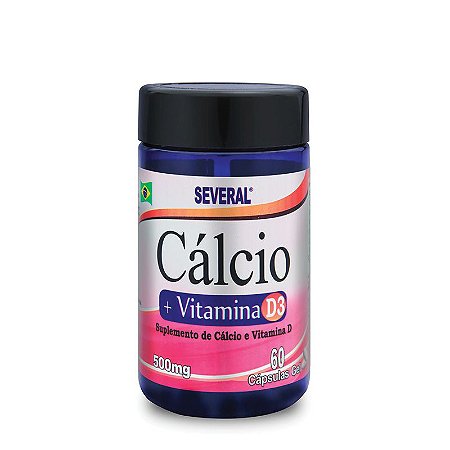 Cálcio + Vitamina D3 500mg Several® - 60 cápsulas