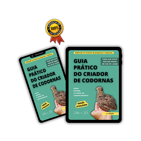 E-book (Livro Digital) Guia Prático do Criador de Codornas - 3ª Edição - Português - Atualizado