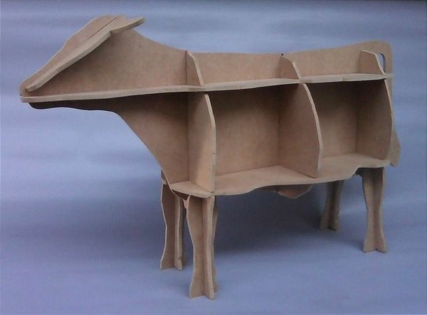 Vaquinha Estante em MDF crú - Modelo exclusivo.