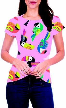 T-Shirt Atacado BRASILIAN BIRDS - Adulto - Várias cores de tecido