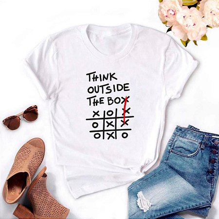 Tshirt Feminina Atacado THINK OUTSIDE THE BOX  - TUMBLR