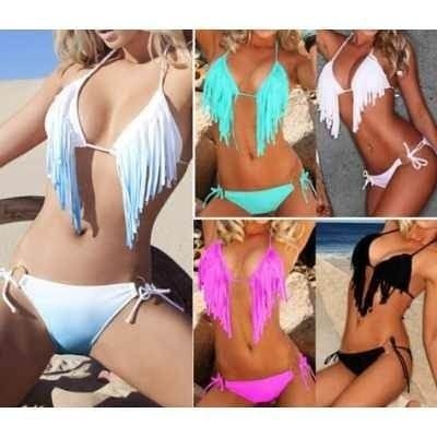 Biquini Franja Amarrar Cortininha Sexy Verão 2014