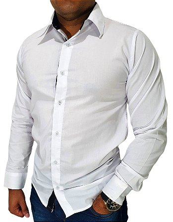 camisa branca social slim