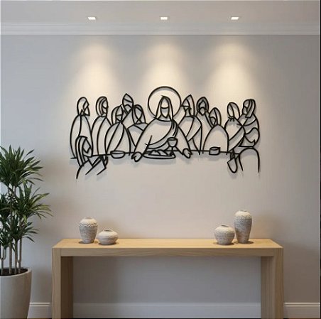 Painel Santa Ceia Bless em MDF – 1,50m x 0,70m