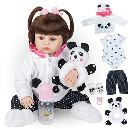 Boneca Bebe Reborn Realista Pandinha Luxo Enxoval Completo na Americanas  Empresas