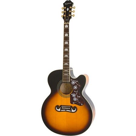 Violão Eletroacústico Epiphone Jumbo EJ-200SCE Gold Vintage Sunburst