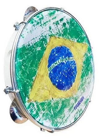 Pandeiro Vanguarda ABS 10" Bandeira do Brasil Rajada