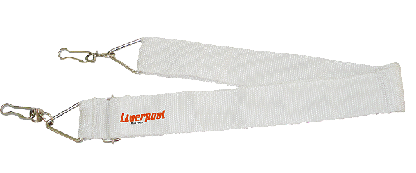 Talabarte Liverpool Nylon Branco 2 Ganchos Para Surdo, Bumbo e Tarol