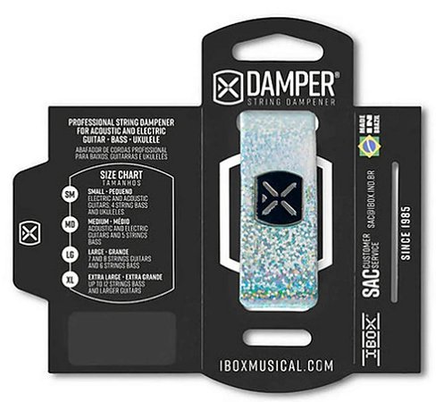 Abafador De Cordas Damper Ibox DHLG01 Holografic Grande Prata