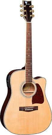 Violão Eletroacústico Folk Eagle CH-889 STNT Cutway Natural Fosco